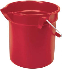 Rubbermaid - 14 Qt, 285.75mm High, High-Density Polyethylene Round Red Single Pail with Pour Spout - Handle Included, 12" Top Diam - All Tool & Supply