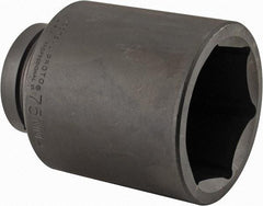 Proto - 1" Drive 75mm Deep Impact Socket - 6 Points, 5-1/4" OAL - All Tool & Supply