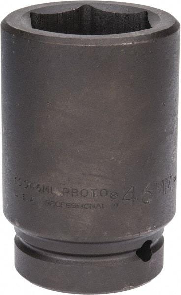 Proto - 1" Drive 46mm Deep Impact Socket - 6 Points, 4-1/8" OAL - All Tool & Supply