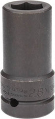 Proto - 1" Drive 28mm Deep Impact Socket - 6 Points, 4" OAL - All Tool & Supply