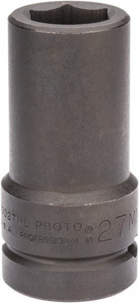 Proto - 1" Drive 27mm Deep Impact Socket - 6 Points, 4" OAL - All Tool & Supply