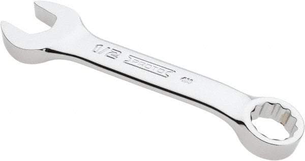 Proto - 1/2" 12 Point Offset Combination Wrench - 15° Offset Angle, 4-5/16" OAL, Steel, Chrome Finish - All Tool & Supply