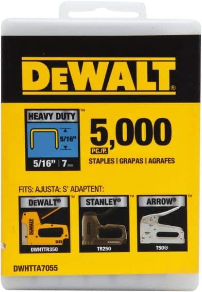 DeWALT - 1/2" Wide Steel Heavy Duty Staples - 15/32" Leg Length - All Tool & Supply