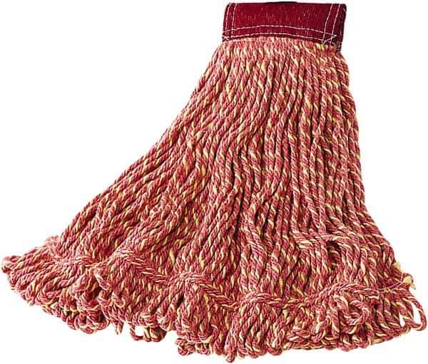 Rubbermaid - 18" Red Head Band, Large Blended Fiber Loop End Mop Head - Hook & Loop Connection - All Tool & Supply