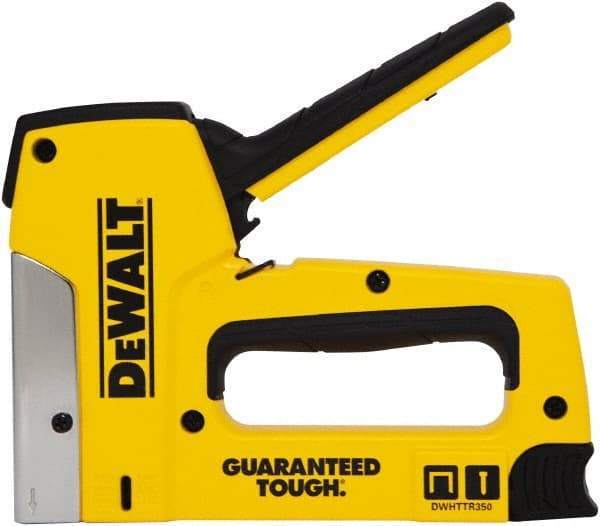 DeWALT - Manual Staple Gun - 1/4, 5/16, 3/8, 1/2, 9/16" Staples, Yellow & Black, Aluminum - All Tool & Supply