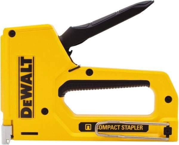 DeWALT - Manual Staple Gun - 1/4, 5/16, 3/8, 1/2" Staples, Yellow & Black, Aluminum - All Tool & Supply