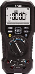 FLIR - DM93-NIST, CAT IV, 1,000 VAC/VDC, Digital Wireless Multimeter - 40 mOhm, Measures Voltage, Capacitance, Current, Frequency, Resistance, Temperature - All Tool & Supply