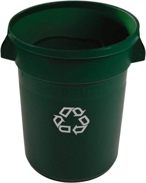 Rubbermaid - 32 Gal Green Round Recycling Container - Polyethylene, 59" High - All Tool & Supply