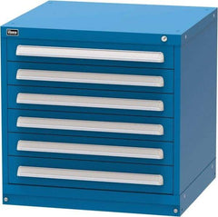 Vidmar - 6 Drawer, Modular Storage Cabinet - Steel, 30" Wide x 27-3/4" Deep x 30" High, Blue - All Tool & Supply