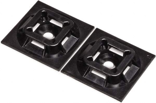 Panduit - Black, ABS, Four Way Cable Tie Mounting Base - 19.1mm Long x 4.6mm High x 19.1mm Wide Adhesive Back - All Tool & Supply