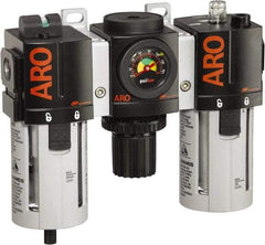 ARO/Ingersoll-Rand - 1/2" NPT Port Standard 3 Piece Filter-Regulator-Lubricator FRL Unit - Polycarbonate Bowl, 150 SCFM, 150 Max psi, 7.7" High x 8.693" Long, Automatic Drain - All Tool & Supply