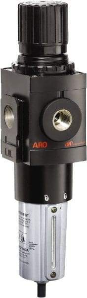 ARO/Ingersoll-Rand - 1" NPT Port Heavy Duty 1 Piece Filter/Regulator FRL Unit - Metal Bowl, 250 SCFM, 250 Max psi, 13.642" High x 4.091" Long, Manual Drain - All Tool & Supply