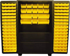 Jamco - 2 Shelf 144 Bin Storage Cabinet - Steel, 48" Wide x 24" Deep x 78" High, Black - All Tool & Supply