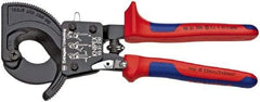 Knipex - 10" OAL, 2" Capacity, Cable Cutter Pliers - Ratchet Head, Comfort Grip Handles, with Spring - All Tool & Supply