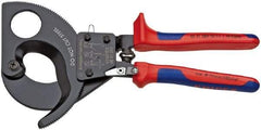 Knipex - 11" OAL, 24 AWG Capacity, Cable Cutter Pliers - Ratchet Head, Comfort Grip Handles, with Spring - All Tool & Supply