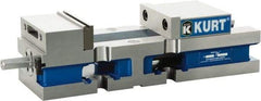 Kurt - 4" Jaw Width, 6" Jaw Opening Capacity, Horizontal Stationary Machine Vise - Reverse Manual Operation, 7,500 Lb Capacity, 1 Station, 13.985" Long x 3.4900" High x 1-15/64" Deep, 1.235" Jaw Height, Ductile Iron - All Tool & Supply