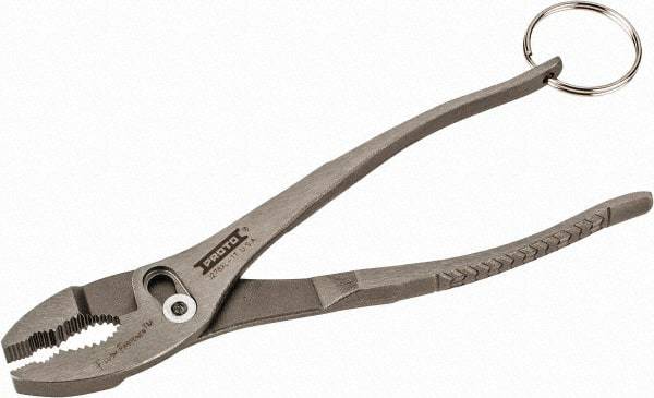 Proto - 8" OAL, 2-3/32" Jaw Length, 1-5/16" Jaw Width, Tethered, Slip Joint Pliers - 2 Positions, Slip Joint Head, Slip Joint Plier Tool - All Tool & Supply