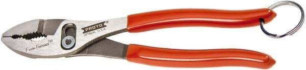 Proto - 6-1/2" OAL, 1-27/64" Jaw Length, 1-1/4" Jaw Width, Tethered, Slip Joint Pliers - 2 Positions, Slip Joint Head, Slip Joint Plier Tool - All Tool & Supply