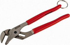 Proto - 10" OAL, 1-19/32" Jaw Width, 6 Position Tethered Tongue & Groove Pliers - V-Jaws, Vinyl Handles - All Tool & Supply