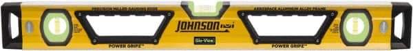 Johnson Level & Tool - Magnetic 24" Long 3 Vial Box Beam Level - Aluminum, Yellow, 2 Plumb & 1 Level Vials - All Tool & Supply