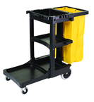 Cleaning Cart w/zipper Red yellow vinyl bag (20.8 gal capacity) Non-marking 8" wheels and 4" casters - All Tool & Supply