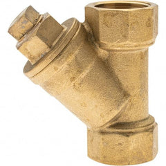 Value Collection - 3/4" Pipe, Female NPT Ends, Forged Brass Y-Strainer - 600 psi WOG Rating, 150 psi WSP Rating - All Tool & Supply