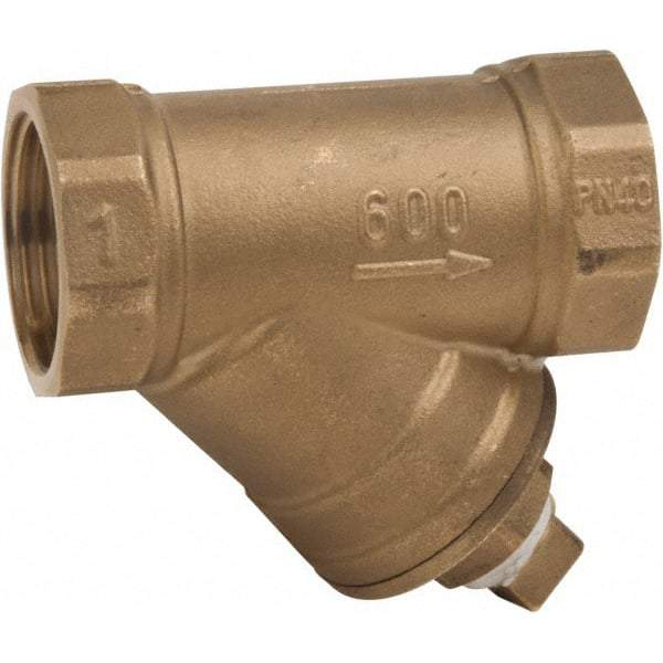 Value Collection - 1/2" Pipe, Female NPT Ends, Forged Brass Y-Strainer - 600 psi WOG Rating, 150 psi WSP Rating - All Tool & Supply