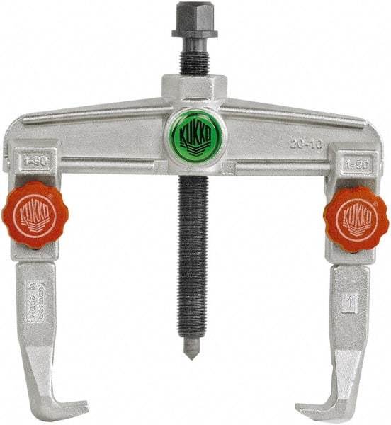 KUKKO - 2 Jaw, 1-7/16" to 3-9/16" Spread, 5 Ton Capacity, Reversible Puller - 3.94" Reach, 8" Long, For Gears, Bearings, Pulleys, Bushings, Seals - All Tool & Supply