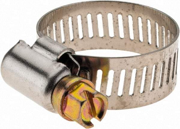 Value Collection - SAE Size 10, 9/16 to 1-1/16" Diam, Stainless Steel Worm Drive Clamp - 1/2" Wide - All Tool & Supply