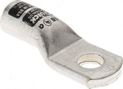 Made in USA - 1/0 AWG Noninsulated Crimp Connection D Shaped Ring Terminal - 3/8" Stud, Tin Plated Copper Contact - All Tool & Supply