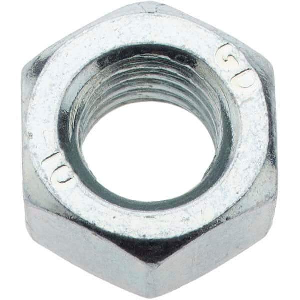 Value Collection - M10x1.50 Metric Coarse Steel Right Hand Hex Nut - 16mm Across Flats, 8.4mm High, Zinc-Plated Finish - All Tool & Supply