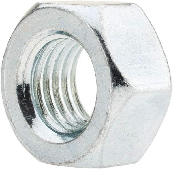 Value Collection - M12x1.50 Metric Fine Steel Right Hand Hex Nut - 19mm Across Flats, 10mm High, Zinc-Plated Finish - All Tool & Supply