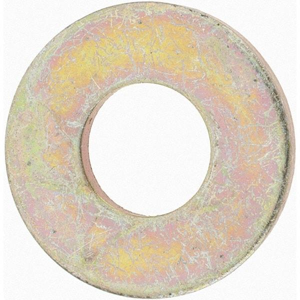 Value Collection - 3/8" Screw, Grade 8 Steel USS Flat Washer - 7/16" ID x 1" OD, 5/64" Thick, Zinc Yellow Dichromate Finish - All Tool & Supply