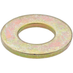 Value Collection - 3/8" Screw, Grade 8 Steel SAE Flat Washer - 13/32" ID x 13/16" OD, 1/16" Thick, Zinc Yellow Dichromate Finish - All Tool & Supply