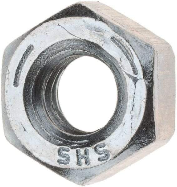 Value Collection - 1/4-20 UNC Steel Right Hand Hex Nut - 7/16" Across Flats, 7/32" High, Zinc Clear Finish - All Tool & Supply