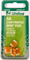 Littelfuse - 5 Amp, Automotive Fuse - 0.429" Long, Orange, Littlefuse LMIN005 - All Tool & Supply