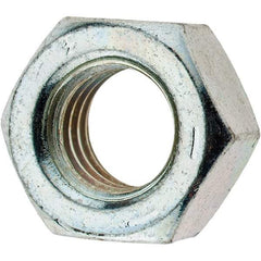 Value Collection - 7/16-14 UNC Steel Right Hand Hex Nut - 11/16" Across Flats, 3/8" High, Zinc Clear Finish - All Tool & Supply