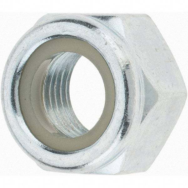 Value Collection - M12x1.25 Metric Fine Grade 8 Hex Lock Nut with Nylon Insert - 12mm High, Zinc-Plated Finish - All Tool & Supply