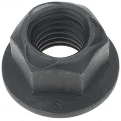 Made in USA - 5/8-11 UNC Grade G Hex Flange Lock Nut with Distorted Thread - Uncoated - All Tool & Supply