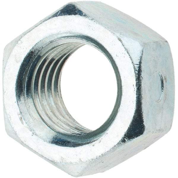 Value Collection - 5/8-11 UNC Grade 2 Two Way Lock Nut with Distorted Thread - 15/16" Width Across Flats, 35/64" High, Zinc-Plated Finish - All Tool & Supply