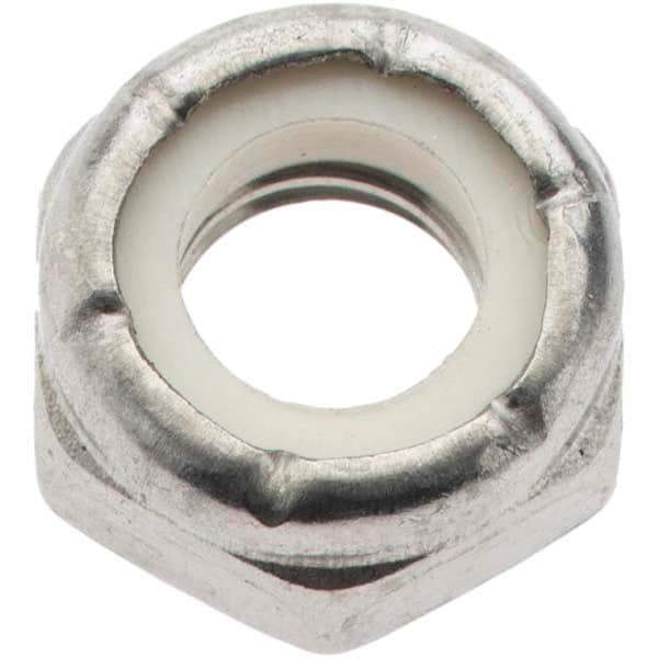 Value Collection - 5/16-18 UNC 18-8 Hex Lock Nut with Nylon Insert - 1/2" Width Across Flats, 1/4" High, Uncoated - All Tool & Supply