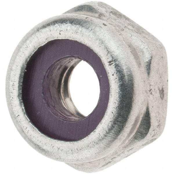 Value Collection - #8-32 UNC 18-8 Hex Lock Nut with Nylon Insert - 11/32" Width Across Flats, 3/16" High, Uncoated - All Tool & Supply