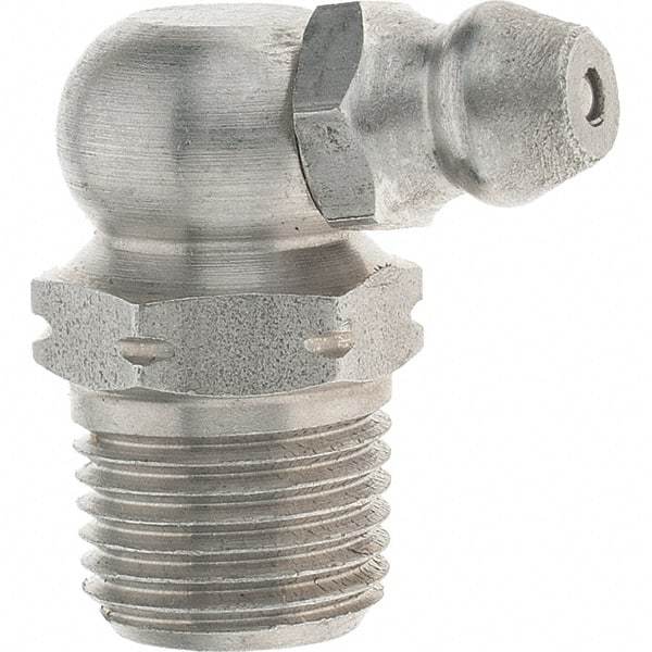 Value Collection - 90° Head Angle, 1/8-27 Stainless Steel Standard Grease Fitting - All Tool & Supply