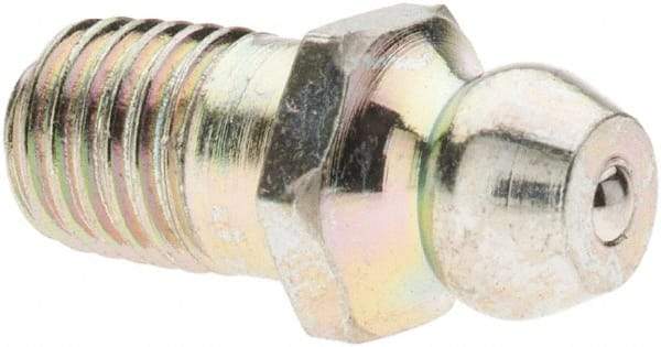 Value Collection - Straight Head Angle, 1/4-28 Taper Thread Grease Fitting - Zinc Plated Finish - All Tool & Supply