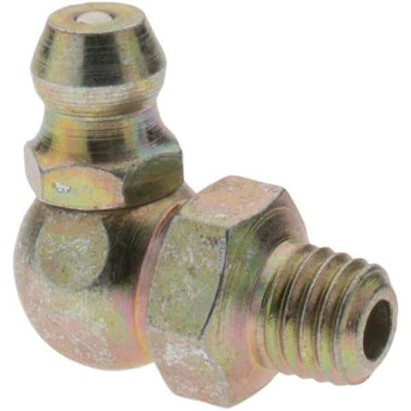 Value Collection - 90° Head Angle, 1/4-28 Taper Thread Grease Fitting - Zinc Plated Finish - All Tool & Supply