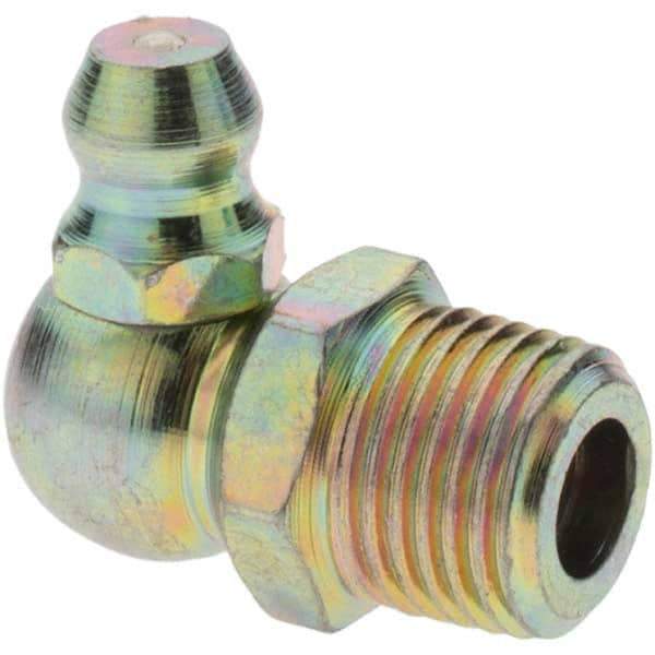 Value Collection - 90° Head Angle, 1/8-27 Standard Grease Fitting - Zinc Plated Finish - All Tool & Supply