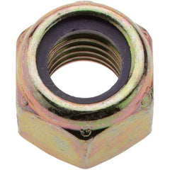 Value Collection - 1/2-13 UNC Grade 8 Hex Lock Nut with Nylon Insert - 3/4" Width Across Flats, 39/64" High, Zinc Yellow Dichromate Finish - All Tool & Supply