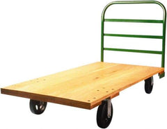 Fairbanks - 2,000 Lb Capacity Hardwood/Steel Platform Truck - Hardwood Deck, 30" OAW, 60" Platform Length, Mold On Rubber Casters - All Tool & Supply