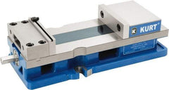 Kurt - 6" Jaw Width, 9" Jaw Opening Capacity, Horizontal Stationary Machine Vise - Reverse Manual Operation, 1 Station, 18.385" Long x 4.86" High x 1-47/64" Deep, 1.735" Jaw Height, 12,600 Lb Max Clamp Force, Ductile Iron - All Tool & Supply