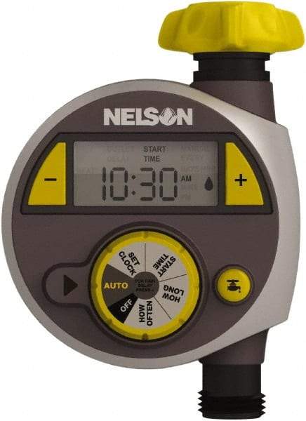 Nelson - Electronic Lawn Sprinkler Timer - 2 Watering Modes, 1 Outlet, 3/4-18 National Hose Thread - All Tool & Supply